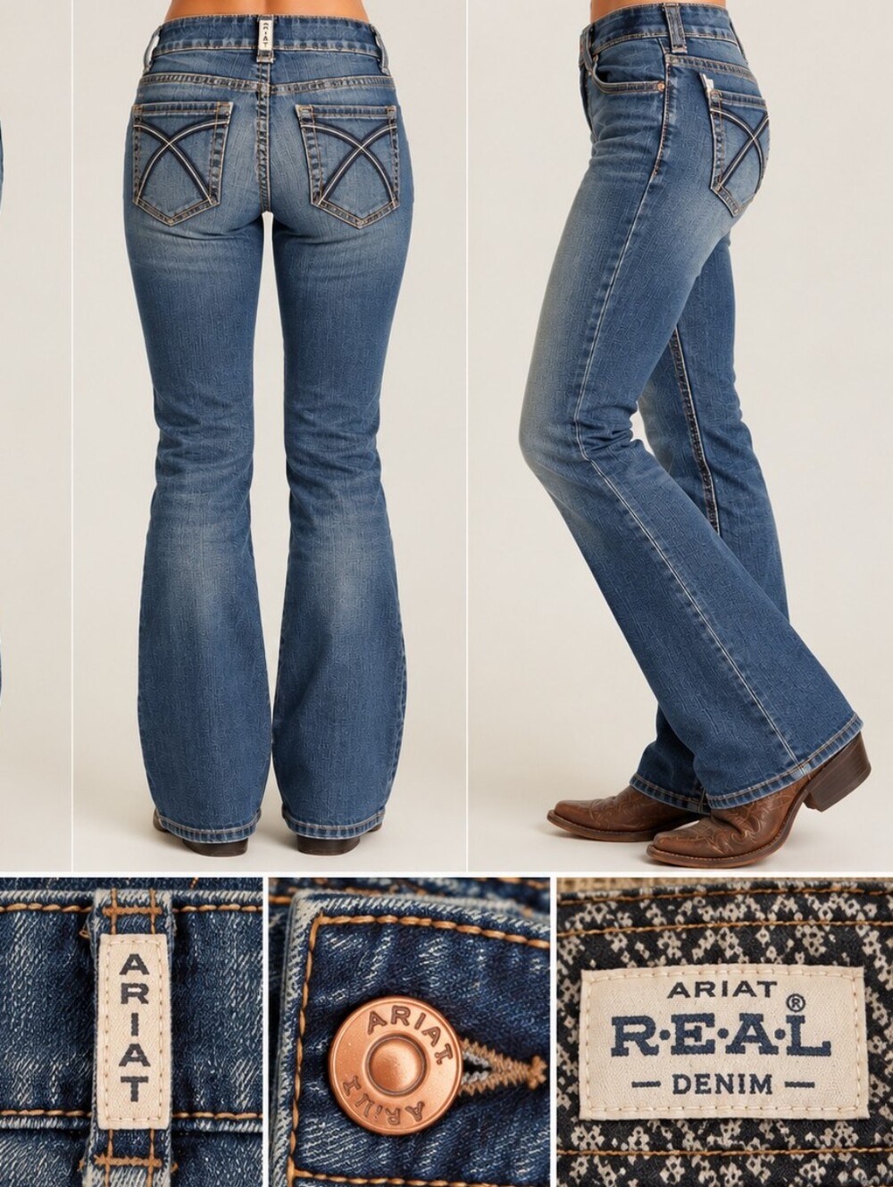 Ariat R.E.A.L. Perfect Rise Bootcut Jeans 26R Western Cowgirl Y2K